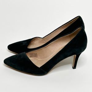 Madewell Mira Black Suede Leather Pointed Toe Heel  Size 6